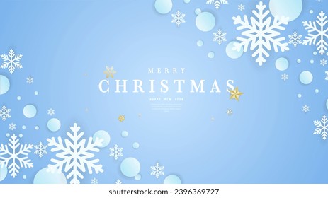 Merry Christmas on snowflake  background  , Flat Modern design , illustration Vector EPS 10