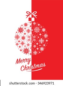 merry christmas on a snowflake ball ball
