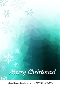 Merry Christmas on Unique Triangle Winter Background