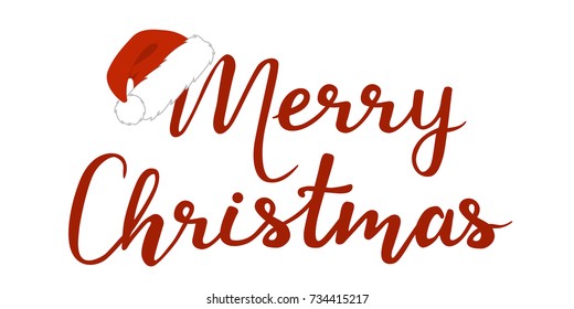 Merry Christmas on white background. Vector illustration.