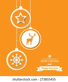 Merry Christmas Orange Background