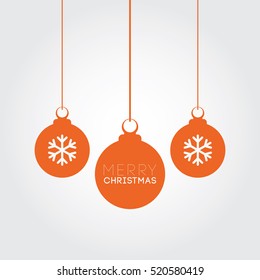 Merry Christmas Orange Balls Decoration