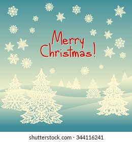Merry Christmas ornament landscape