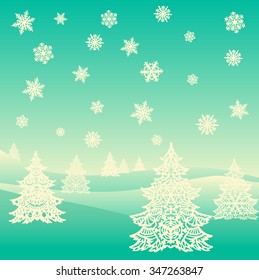 Merry Christmas ornament landscape
