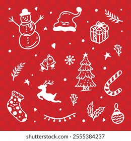 Merry Christmas Ornament Pattern Background