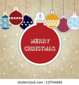 Merry Christmas Christmas Ornaments - vector background/illustration