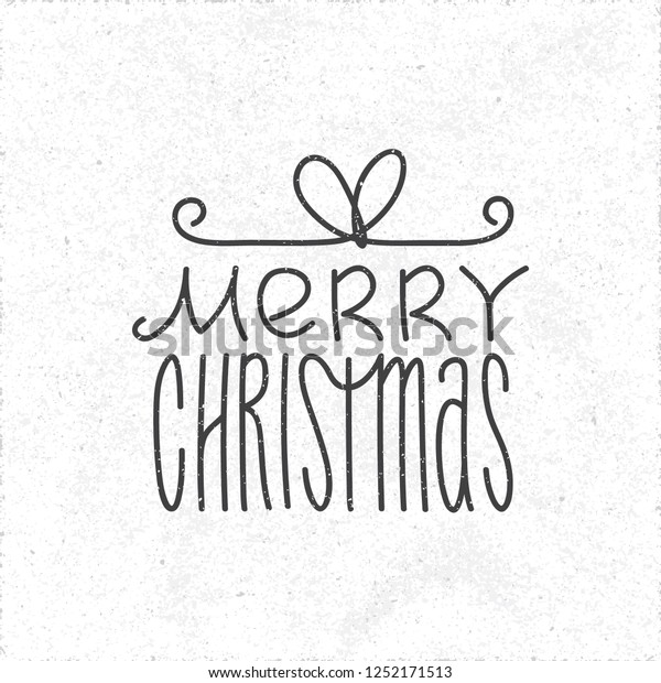 Merry Christmas Outline Calligraphy Style Logo Stock Vector (Royalty ...