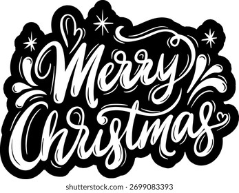 feliz natal contorna preto vetor gráfico design e cortar arquivo