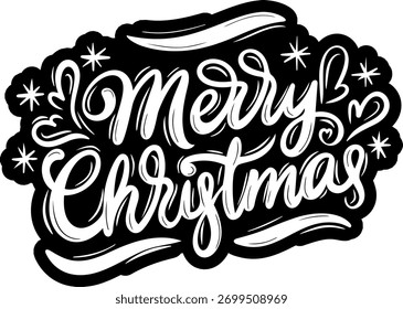 Feliz Navidad delinea el Diseño gráfico de Vector negro cortado archivo