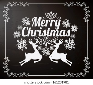merry christmas  over black background  vector illustration 