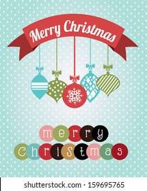 merry christmas  over  dotted background  vector illustration 
