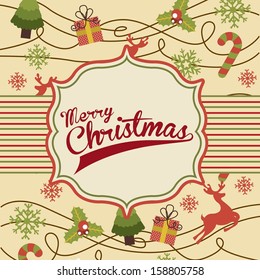 merry christmas  over pink background  vector illustration 