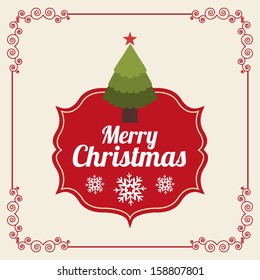 merry christmas  over pink background  vector illustration 