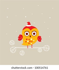 merry christmas owl