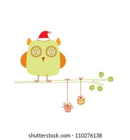 merry christmas owl