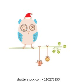 merry christmas owl