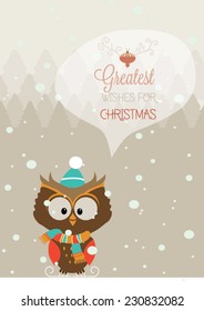 merry christmas owl