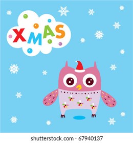 merry christmas owl
