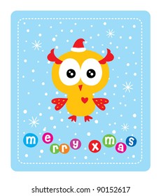 merry christmas owl
