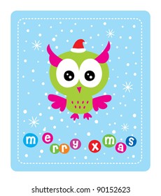 merry christmas owl