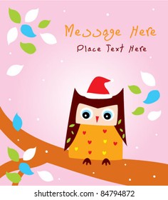 merry christmas owl doodle