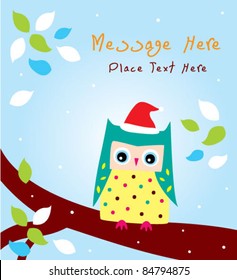 merry christmas owl doodle