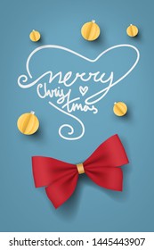 Merry Christmas Paper Art and New Year Celebration Concept Vector Art and Illustration