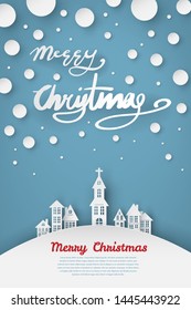 Merry Christmas Paper Art and New Year Celebration Concept Vector Art and Illustration