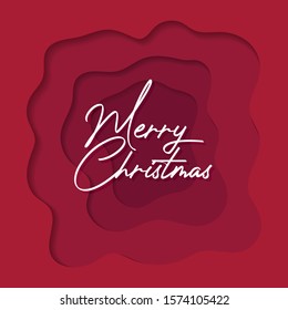 Merry Christmas Paper Cut Vector