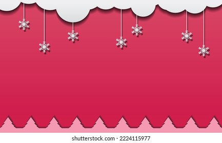 merry christmas paper cut vector illustration. xmas background suitable for greeting cards, social media, banners, presentations.