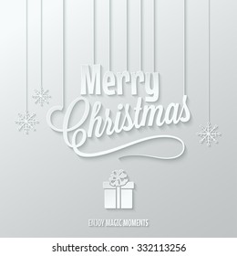 merry christmas paper cut vector background