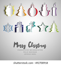 Christmas Party Invitation Paper Cut Origami Stock Vector (Royalty Free)  1188804424