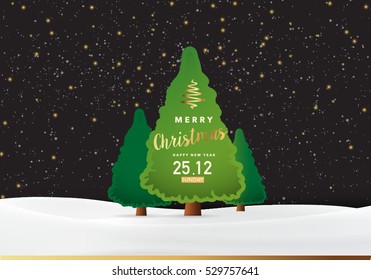 Merry Christmas Party Background, Vector Illustration Design