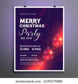merry christmas party celebration flyer design template