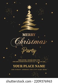 merry Christmas party celebration poster flyer or social media post design