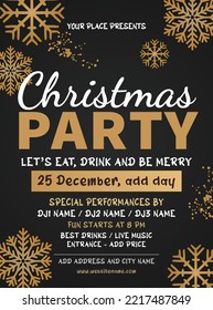 merry Christmas party celebration poster flyer or social media post design