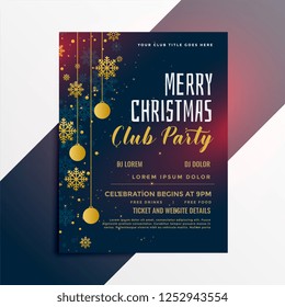 merry christmas party flyer design