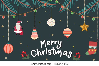 Merry Christmas Party hand drawn style. Vector illustration