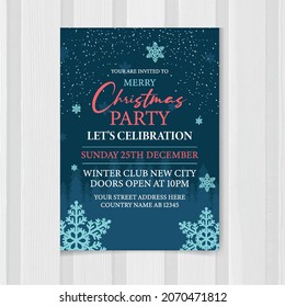 Merry Christmas party invitation card template design