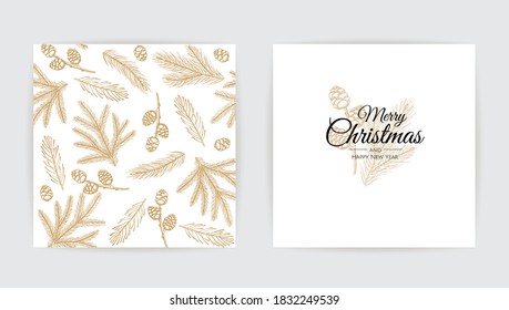 Merry Christmas Party invitation. Happy New Year Decoration. Seasonal holidays.