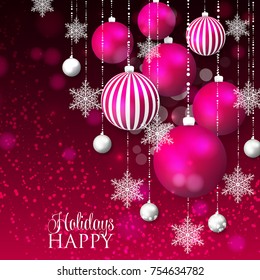 Merry Christmas party invitation smowflake winter background