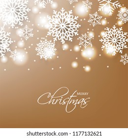 Merry Christmas Party invitation template snowflake. Winter snowfall greeting card