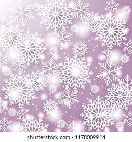 Merry Christmas Party invitation template snowflake. Winter snowfall greeting card