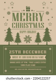 merry Christmas party poster flyer or social media post design