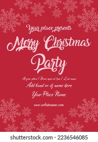 merry Christmas party poster flyer social media post design