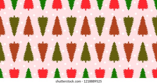 Merry Christmas Pattern Background. Cards With Christmas Tree And Snow. Minimal Graphic Design. Concept. For Graphic, Banners, Presentations, Wallpaper, Reports. Vector Illustration. Eps 10