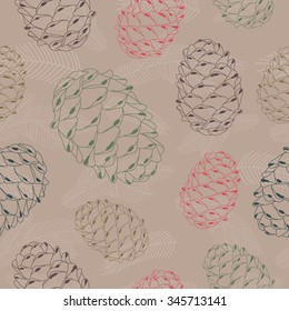 Merry Christmas pattern with cones