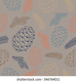 Merry Christmas pattern with cones