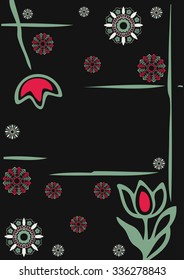 Merry Christmas pattern, Happy New Year background, greeting card, invitation for your text. Elements Christmas pattern winter background. Flowers winter and snowflakes silhouette