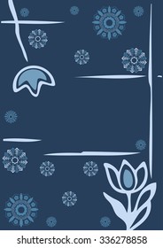 Merry Christmas pattern, Happy New Year background, greeting card, invitation for your text. Elements Christmas pattern winter background. Flowers winter and snowflakes silhouette